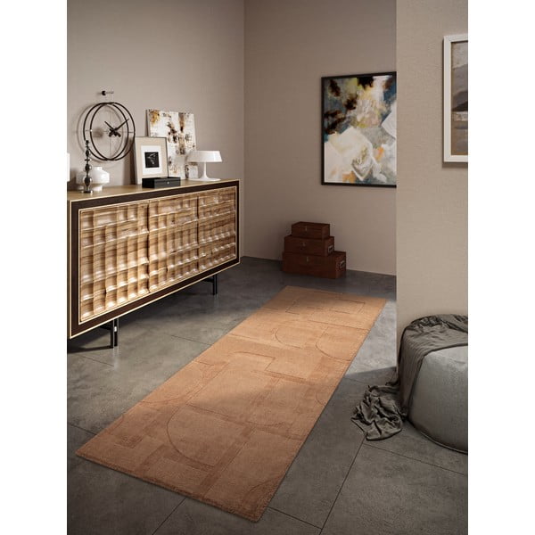 Smeđa ručno rađena vunenia staza 80x250 cm Alexis – Villeroy&Boch-image-1