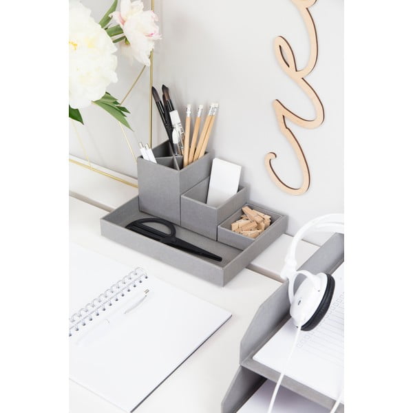 Sivi 4-dijelni organizator za stol Bigso Box of Sweden Lena-image-1