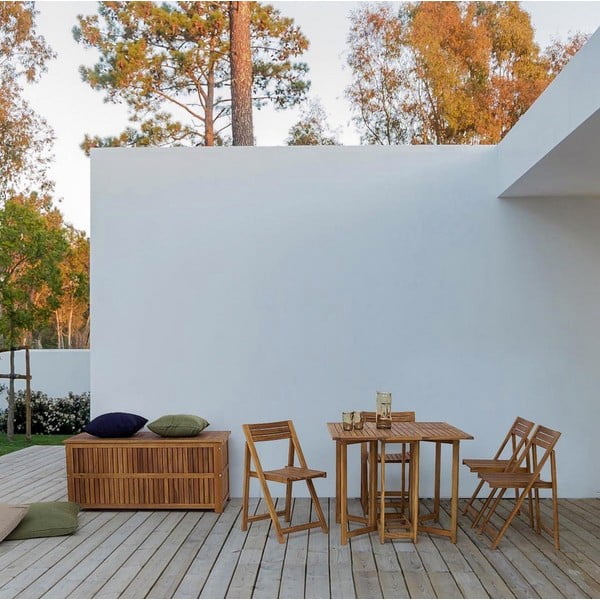 Drvena vrtna kutija za pohranu u prirodnoj boji Noemi  – Bizzotto-image-1