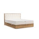 Krem/u prirodnoj boji boxspring krevet s prostorom za pohranu 160x200 cm Asahi – Maison de Rêve