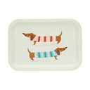 Krem drven dječji pladanj 20x28 cm Sausage dog – Rex London