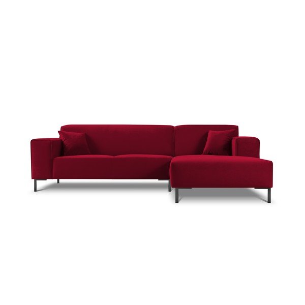 Crvena kutna garnitura od baršuna Cosmopolitan Design Siena, desni kut-image-3