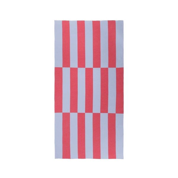 Crveni/svijetlo plavi pamučan ručnik za plažu 100x160 cm Su – noo.ma