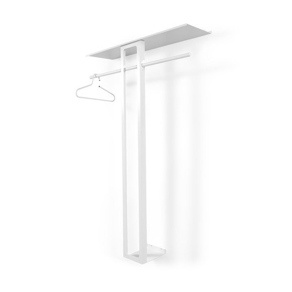Bijela željezna zidna vješalica s policom 100 cm Luno Large – Spinder Design