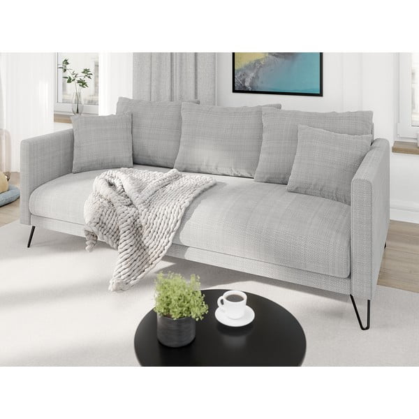 Svijetlo siva sofa od šenila 200 cm Freya – Ropez-image-3