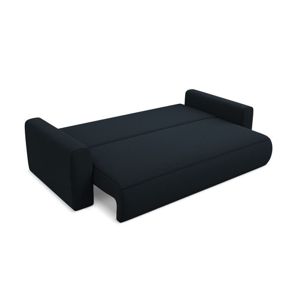 Tamno plava baršunasti sklopiva/s prostorom za odlaganje sofa 238 cm Kapua – Makamii-image-3