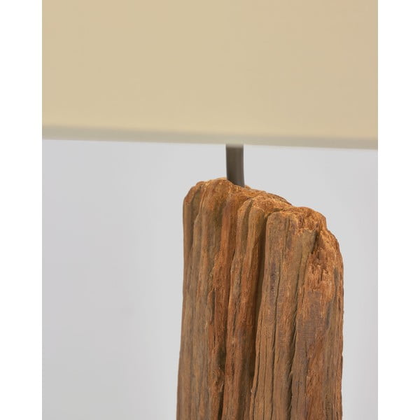 Bijela/smeđa stojeća svjetiljka s tekstilnim sjenilom (visina 175 cm) Powell – Kave Home-image-4