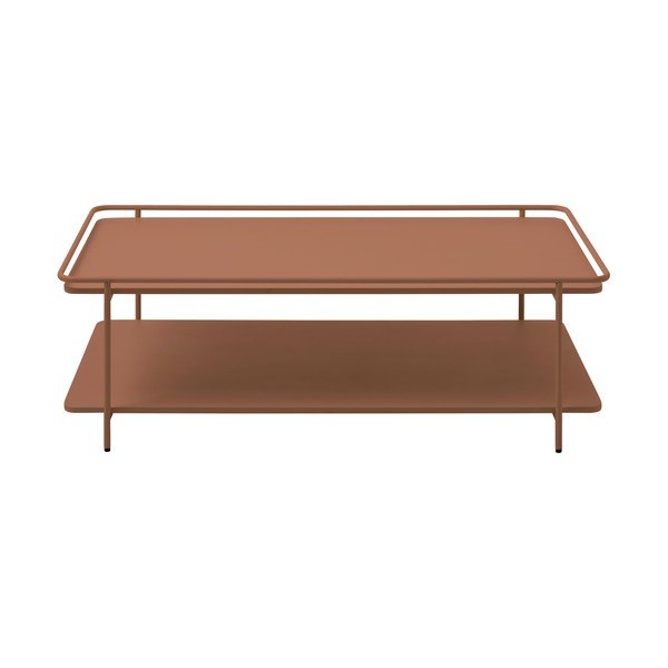 Metalni stolić za kavu boje terakote 55x110 cm Yuba – Unique Furniture