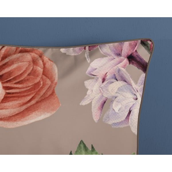 Siva/smeđa posteljina za bračni krevet/za produženi krevet od pamučnog satena 240x220 cm Fiori – Descanso-image-3