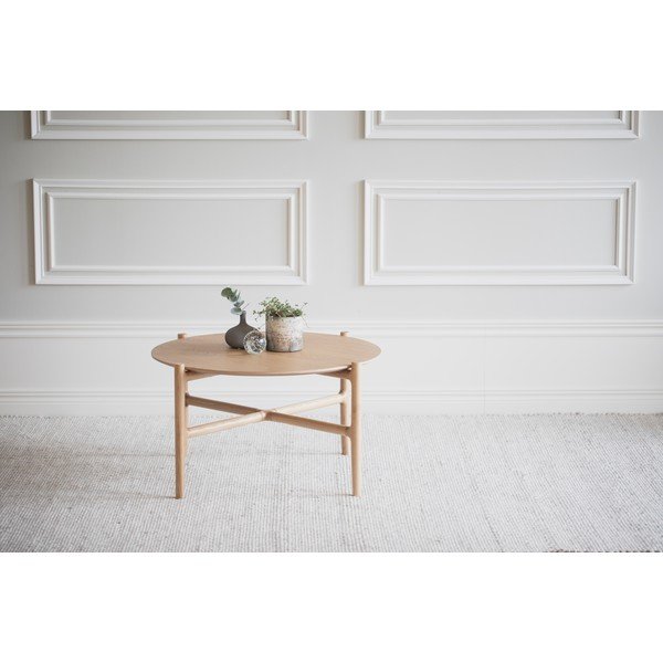 Pomoćni stolić od hrastovine Rowico Holton, ø 80 cm-image-1
