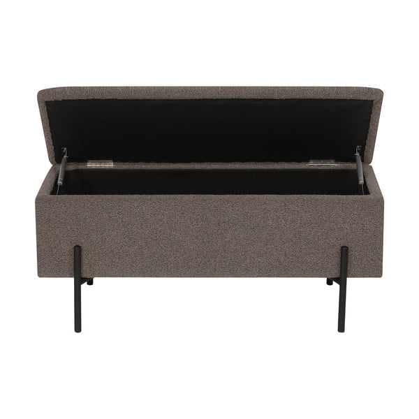 Smeđa klupa od bouclé tkanine Watford – House Nordic-image-2