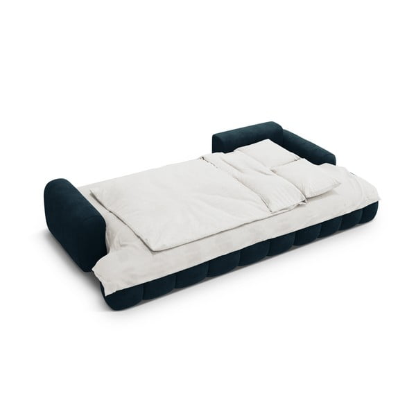 Petrolej zelena baršunasti sklopiva/s prostorom za odlaganje kutna garnitura (s desnim kutom/s ležaljkom) Linz – Cosmopolitan Design-image-4