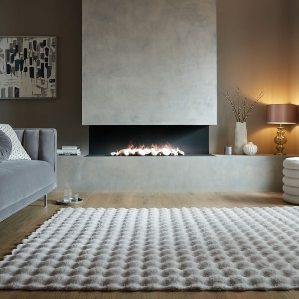 Svijetlo sivo sintetičko krzno 180x290 cm Waffle Faux Fur – Flair Rugs-image-1
