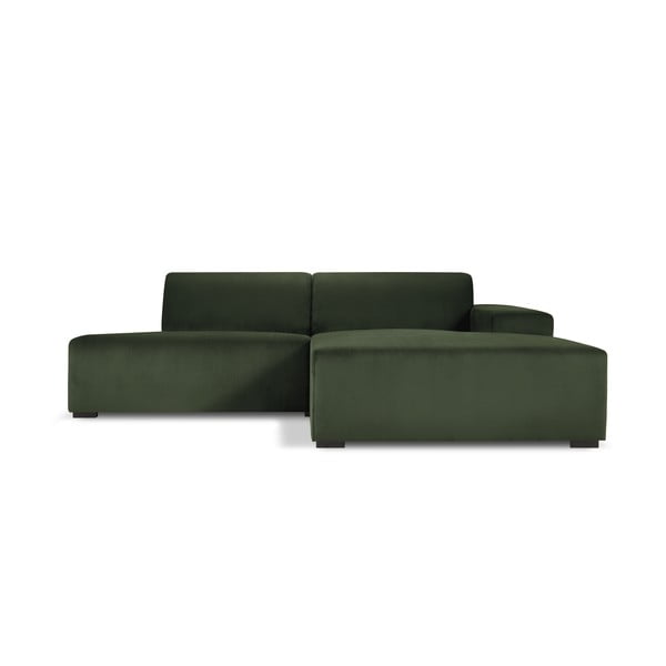Zelena baršunasta kutna sofa Cosmopolitan Design Hobart, desni kut