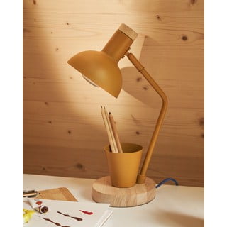 Senf žuta stolna lampa s metalnim sjenilom (visina 37 cm) Katia – Kave Home