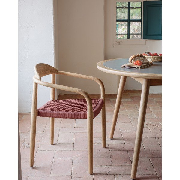 Vrtna stolica od eukaliptusa s naslonima za ruke Kave Home Glynis-image-1