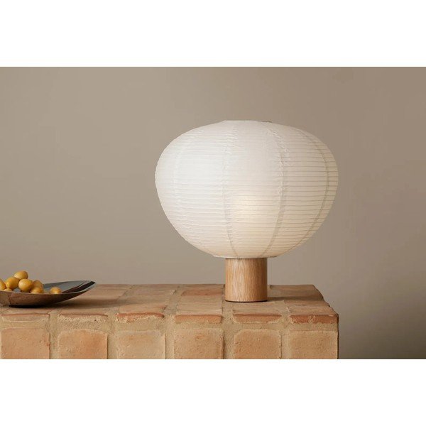 Bijela/u prirodnoj boji stolna lampa s papirnim sjenilom (visina 45 cm) Kami – Blomus-image-1