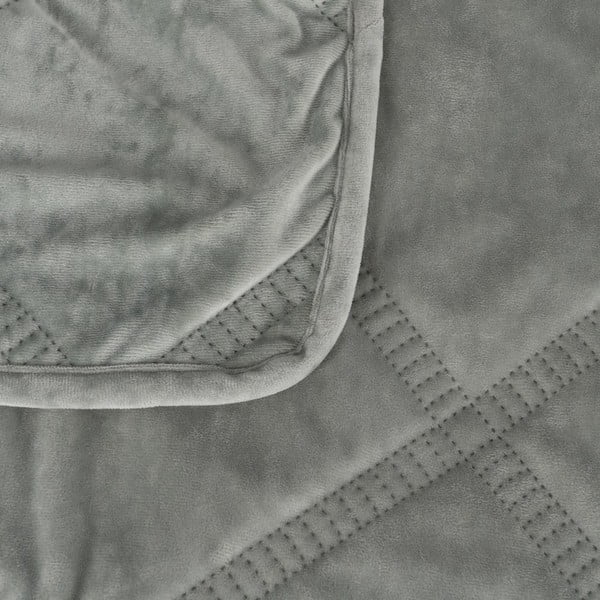 Prljavo zeleni prošiven prekrivač od samta 180x260 cm – Ixia-image-1