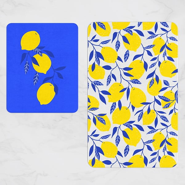 Žuto-plave kupaonske prostirke u setu od 2 kom - Oyo Concept