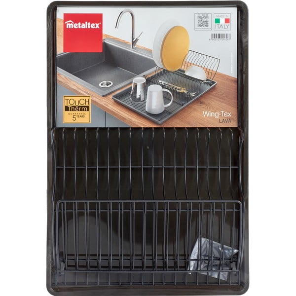 Antracit sivi ocjeđivač od nehrđajućeg čelika Metaltex Lava-image-3