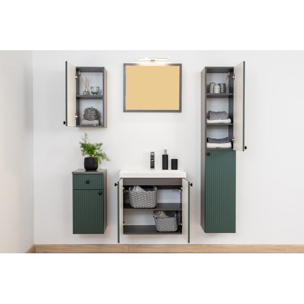 Zeleni/antracitno sivi niski/zidni kupaonski ormarić 30x60 cm Asti – STOLKAR-image-3