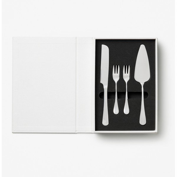 Bijele/u srebrnoj boji vilice za desert u setu od nehrđajućeg čelika The Essentials Cake Tools – Printworks