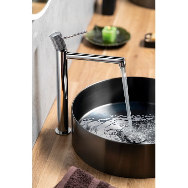 Stojeća slavina za umivaonik u sjajno srebrnoj boji Solaris – Sapho-image-2