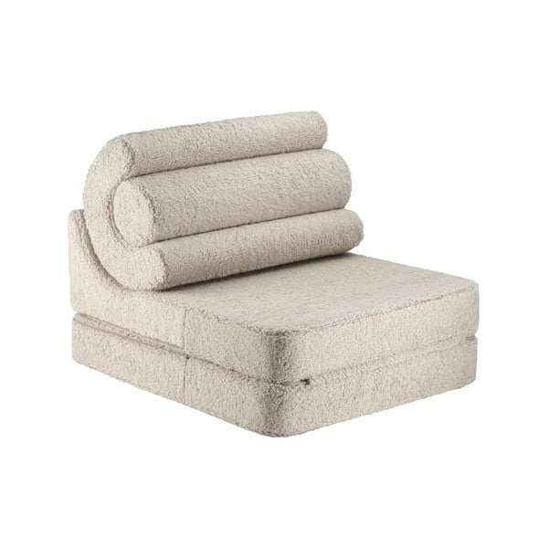 Svjetlo smeđa dječja fotelja od bouclé tkanine Flipster – Wigiwama