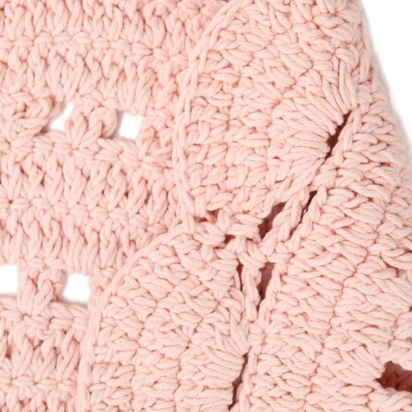 Ružičasti ručno heklani pamučni tepih Nattiot Alma ø 120 cm-image-4