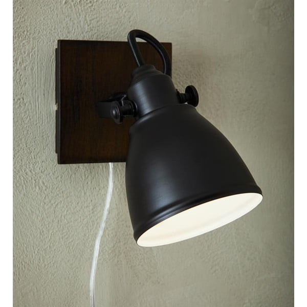 Crna zidna svjetiljka Markslöjd Native, visina 18,5 cm-image-1