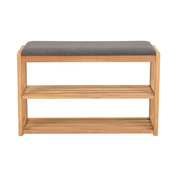 Ormarić za cipele od punog hrasta s klupom u prirodnoj boji Confetti – Rowico-image-2