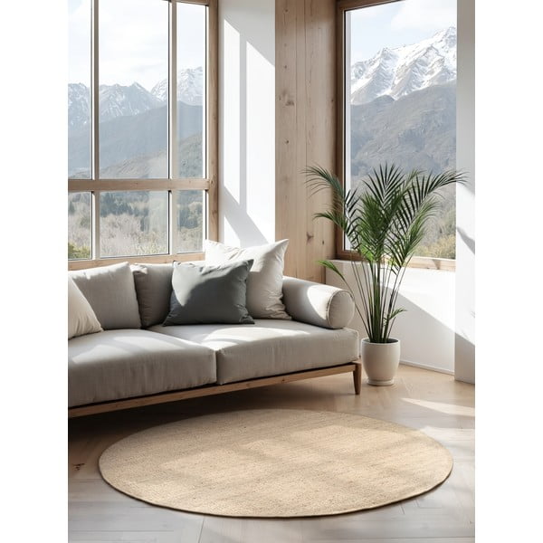 Krem juten okrugli tepih ø 160 cm Bouclé Jaipur – Hanse Home-image-1