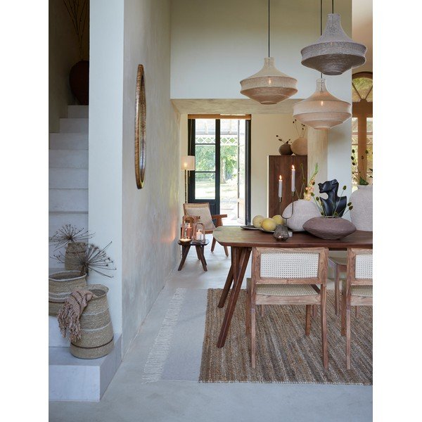 Smeđi blagovaonski stol s pločom stola od bagrema 100x200 cm Quenza – Light & Living-image-1