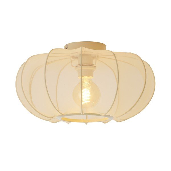 Krem stropna svjetiljka s tekstilnim sjenilom ø 40 cm Plumalia – Light & Living-image-1