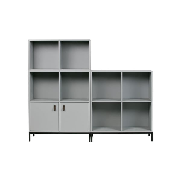 Siva modularna biblioteka od masivnog bora 81x41 cm Vt – vtwonen-image-2