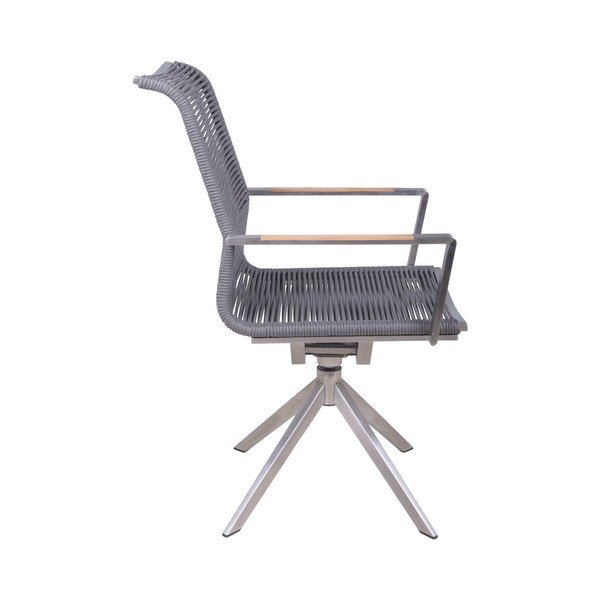 Siva metalna vrtna stolica Rubiera – Garden Pleasure-image-2