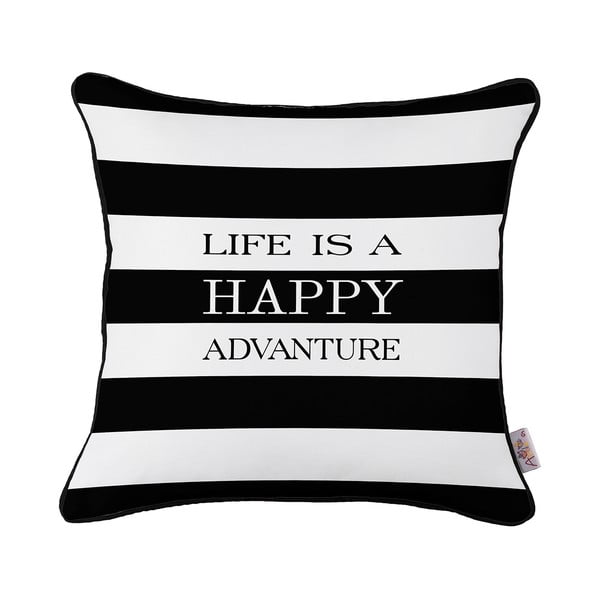 Crno-bijela navlaka za jastuk Mike &amp; Co. NEW YORK Adventure Life, 43 x 43 cm
