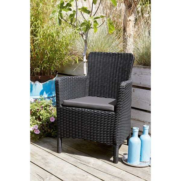 Antracitno siva plastična vrtna fotelja Trenton – Keter-image-1