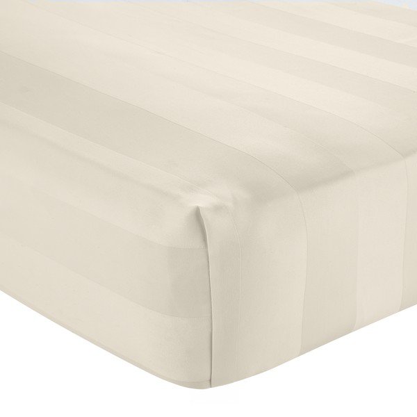 Krem satenska plahta s gumom 90x190 cm So Soft Satin Stripe – Catherine Lansfield