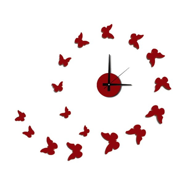 Mauro Ferretti Butterflies Crveni zidni sat, ⌀ 60 cm