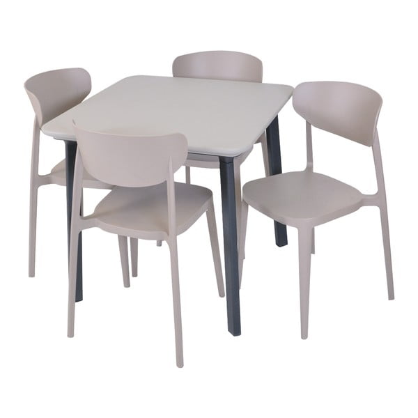 Svjetlo smeđa plastična vrtna stolica Mare – Rojaplast-image-4