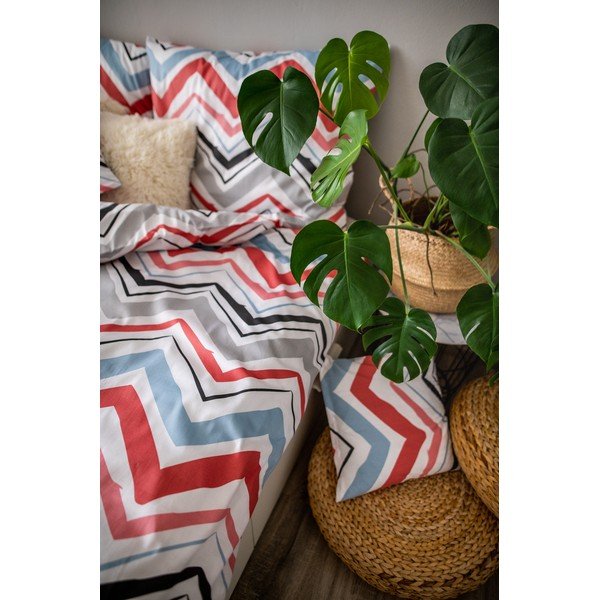 Plava/siva 3-dijelna posteljina za krevet za jednu osobu od pamučnog satena 140x200 cm Marina – JAHU collections-image-2