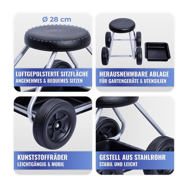 Crna/siva stolica za vrtlarenje Secura – Maximex-image-4