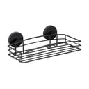 Crna zidna polica za kupaonicu Wenko Vacuum-Loc® Pavia, širine 26 cm