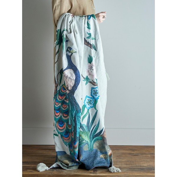 Zelena deka 130x155 cm Peacock – Bloomingville-image-1
