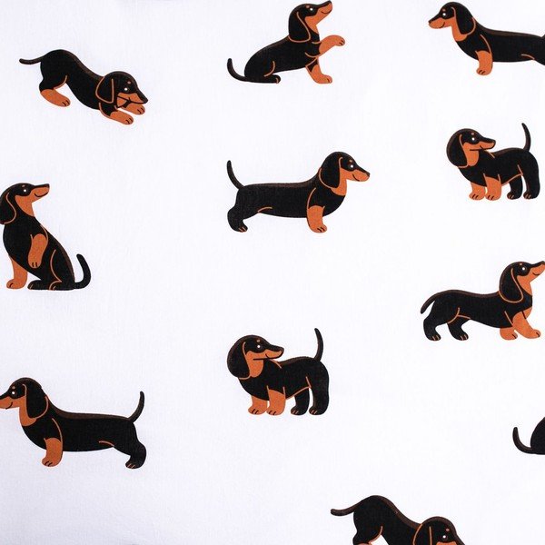 Crno-bijela pamučna dječja posteljina za krevet za jednu osobu 140x200 cm Dachshund – Jerry Fabrics-image-4