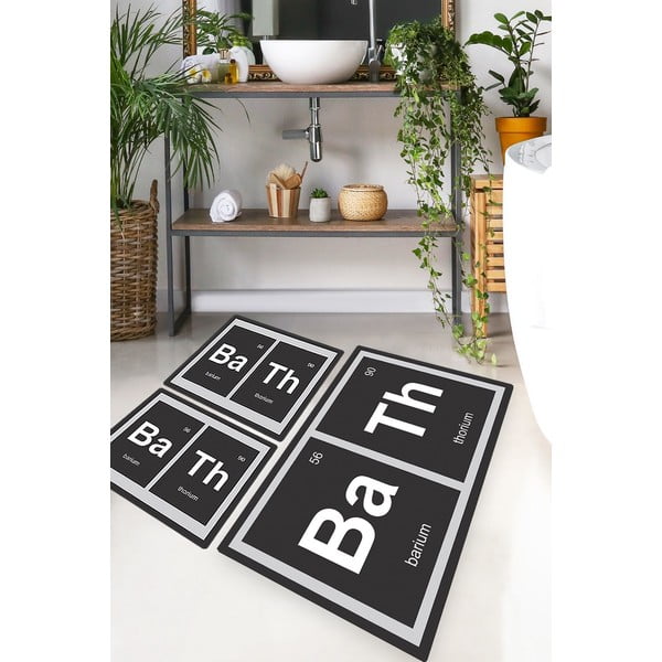 Crne kupaonske prostirke u setu 3 kom 60x100 cm Barium – Foutastic-image-1