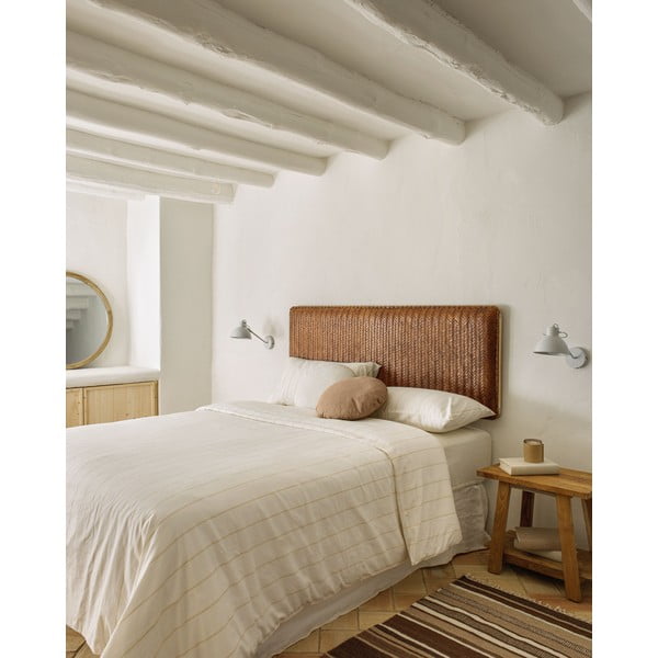 Smeđe kožno uzglavlje 163x60 cm Natesa – Kave Home-image-1