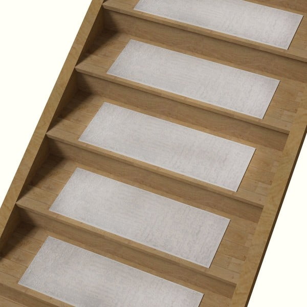 Krem pamučni set tepiha za stepenice 16 kom 25x65 cm Milano Beyaz – Vitaus-image-2