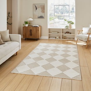 Bijeli/bež periv tepih 120x170 cm Lyna Beige&White – Think Rugs